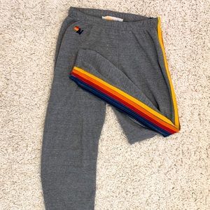 Grey 5 Stripe Aviator Nation Sweatpants